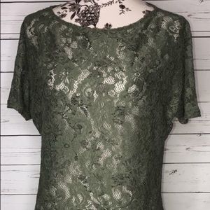 Medium Olive green lace shirt